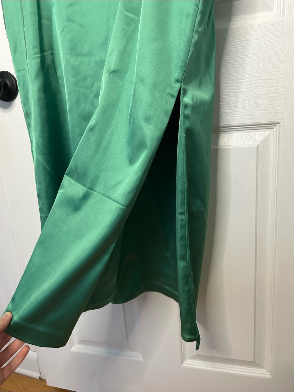 Abercrombie & Fitch Sculpting Stretch Satin Midi Dress - Picture 9 of 13